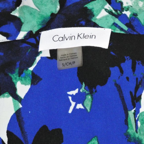 CALVIN KLEIN SIZE S MULTI- COLORED TIE NECK BOW BLOUSE - Picture 11 of 13